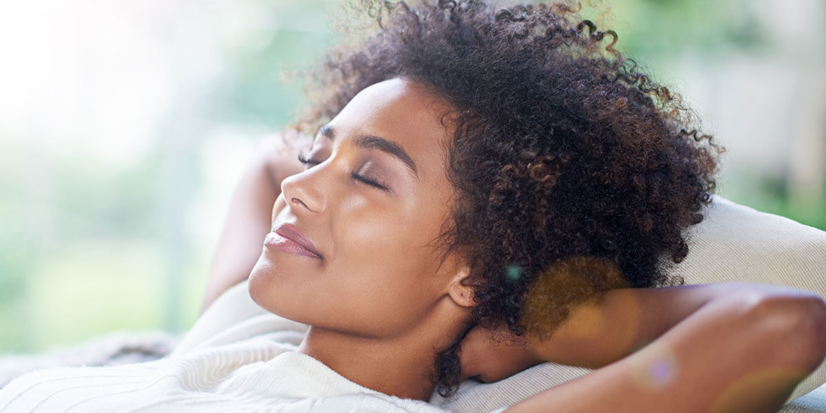 Relaxed woman smiling